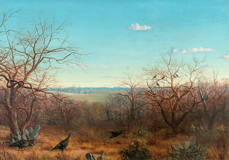 Turkey in the Brush painting by J. Ferdinand McCan. Courtesy King Ranch, Inc.