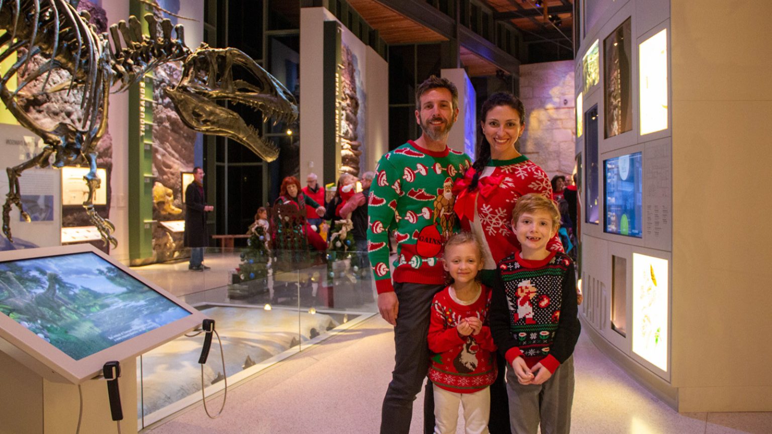 family members in the dinosaur gallery